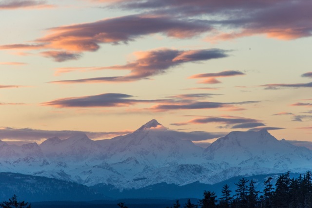 Sunset over Mt Crillon, Alaska